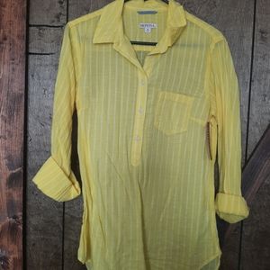 Yellow striped tunic top